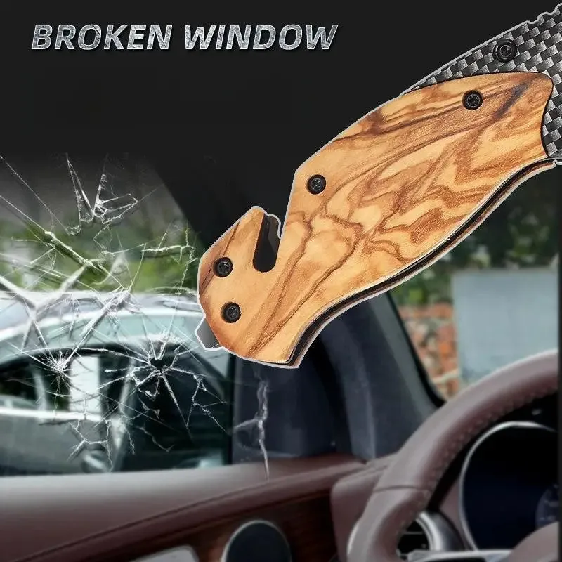 Wild West Trailblade: High-Hardness Survival Folding Knife with Wood Handle