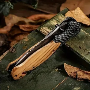 Wild West Trailblade: High-Hardness Survival Folding Knife with Wood Handle