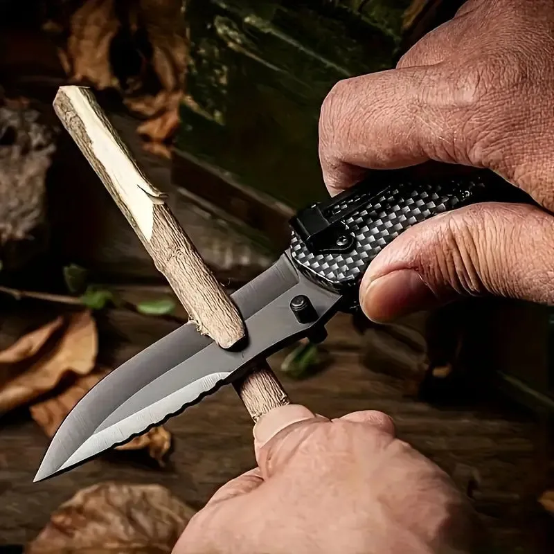 Wild West Trailblade: High-Hardness Survival Folding Knife with Wood Handle