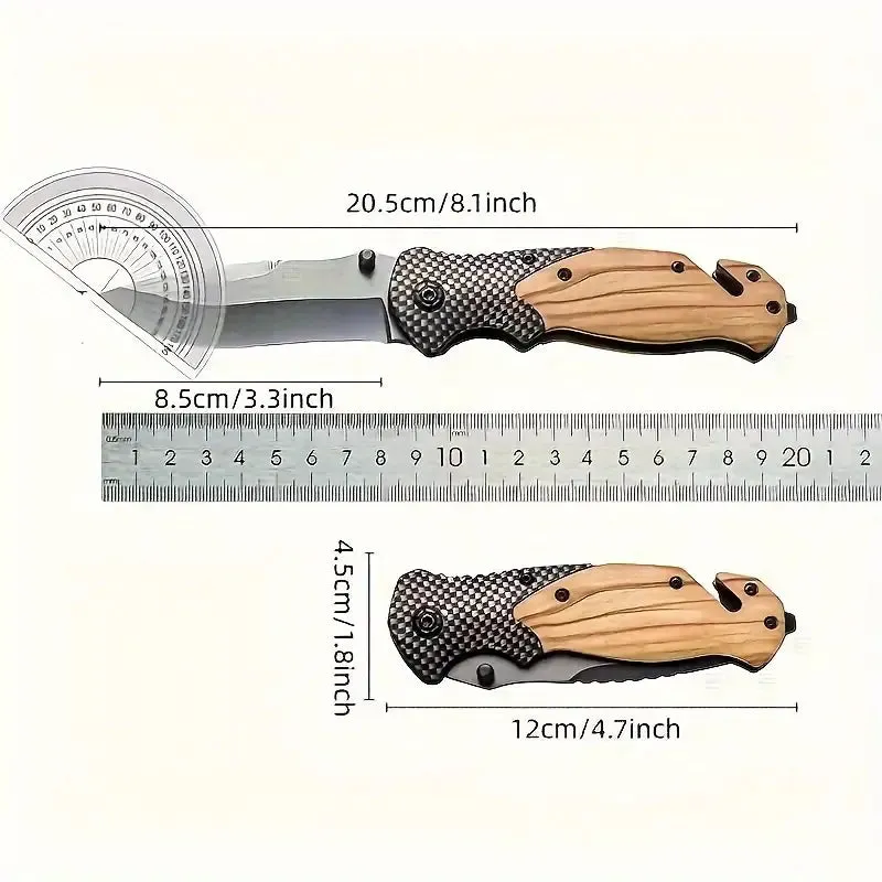 Wild West Trailblade: High-Hardness Survival Folding Knife with Wood Handle