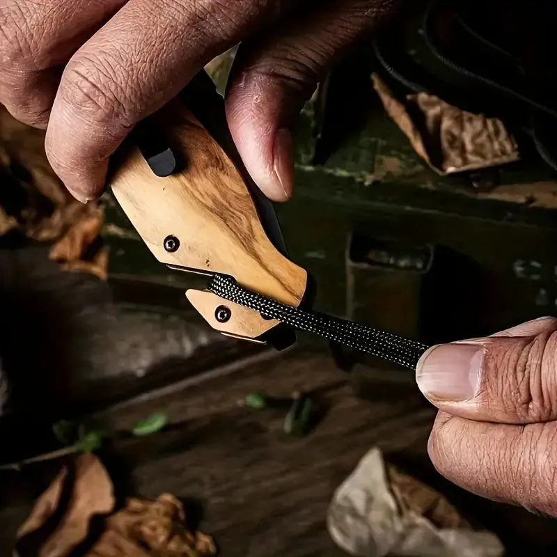 Wild West Trailblade: High-Hardness Survival Folding Knife with Wood Handle