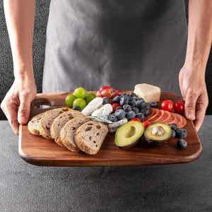 Wood Cutting Boards for Kitchen,JAMES.F Acacia Wooden Heavy Duty Cutting Board, Wooden Chopping Boards Serving Boards with Hang Hole for Meat, Bread or Vegetables (Medium,14.2" x 11" x 0.7")