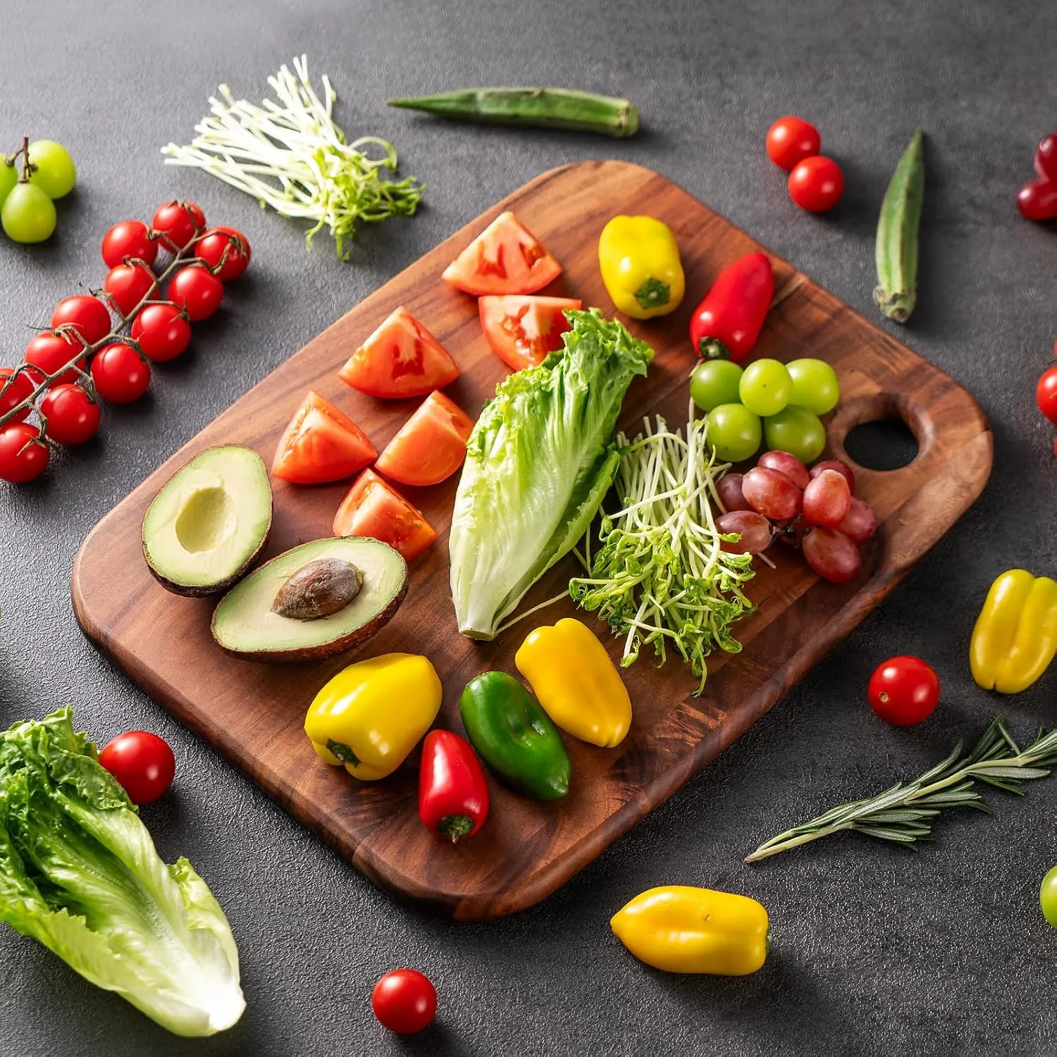 Wood Cutting Boards for Kitchen,JAMES.F Acacia Wooden Heavy Duty Cutting Board, Wooden Chopping Boards Serving Boards with Hang Hole for Meat, Bread or Vegetables (Medium,14.2" x 11" x 0.7")