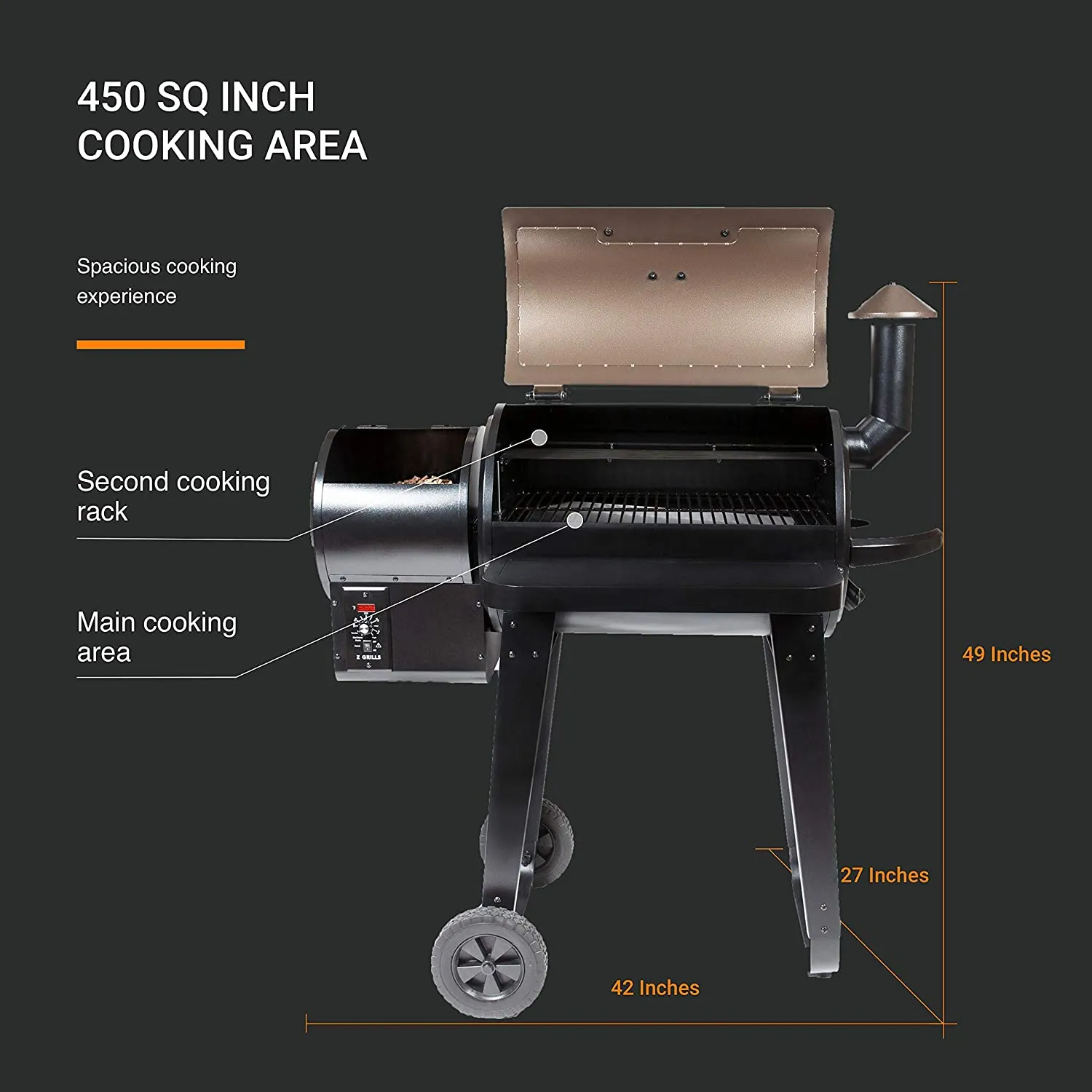 Wood Pellet Barbecue Grill And Smoker with Digital