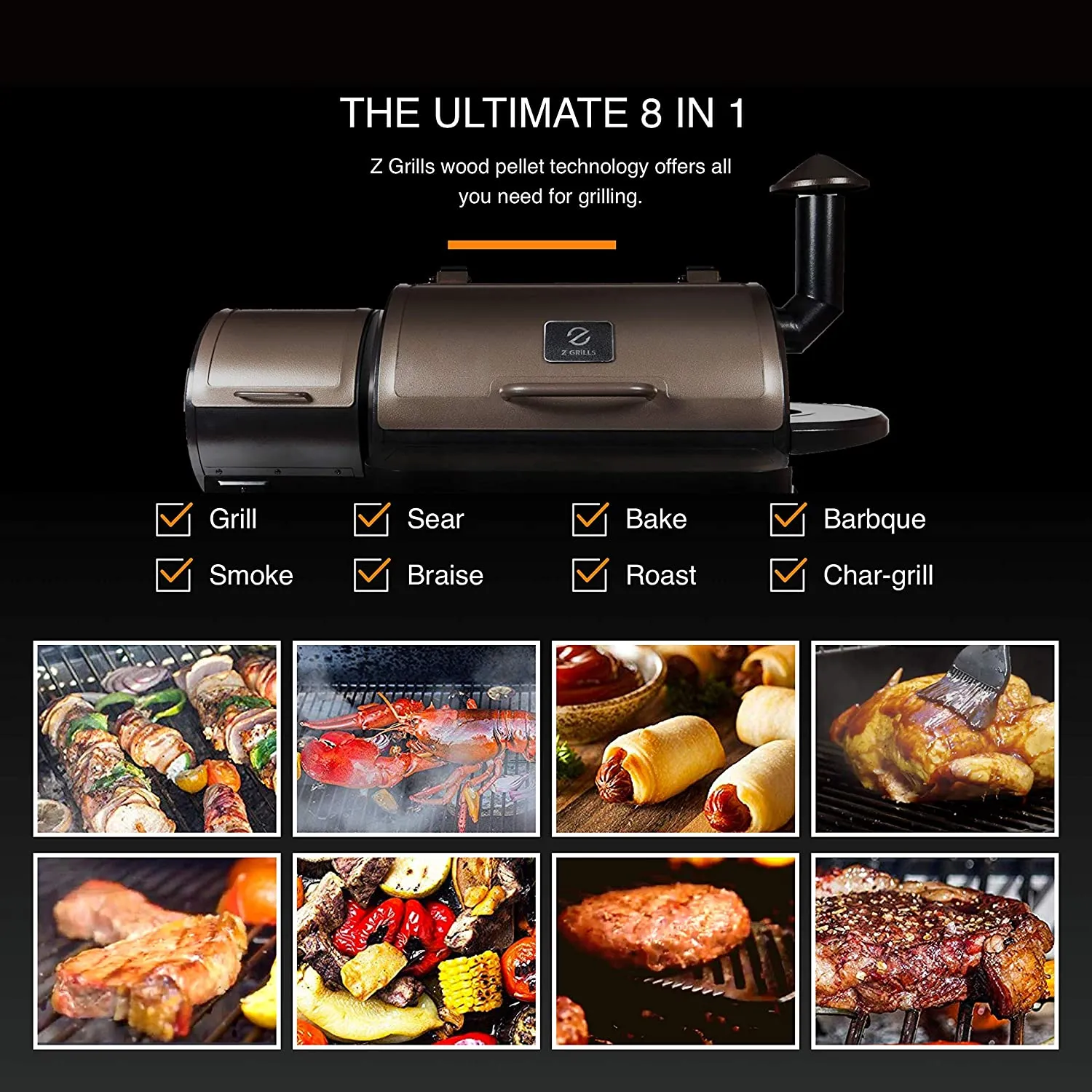 Wood Pellet Barbecue Grill And Smoker with Digital