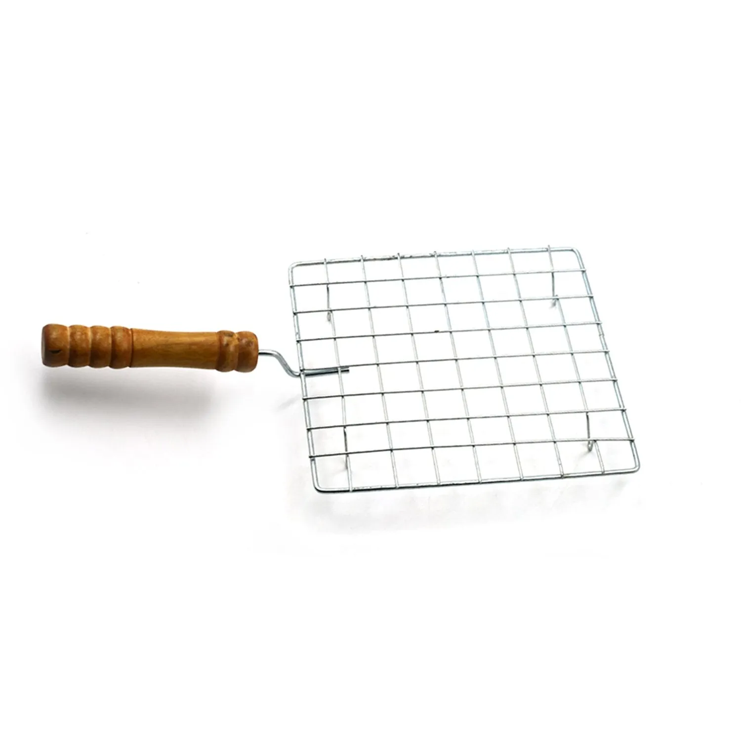 Wooden Barbecue Steel Handle with Stainless Reduced prices Square Grill Full assortment