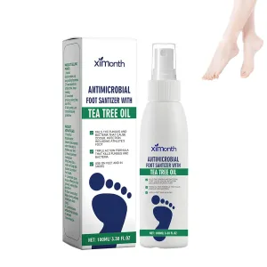 Ximonth Foot Sanitiser with, Tea Tree Oil Feet Spray, Clear Foot Sanitizer Spray, 100 ml/3.5 oz (1)