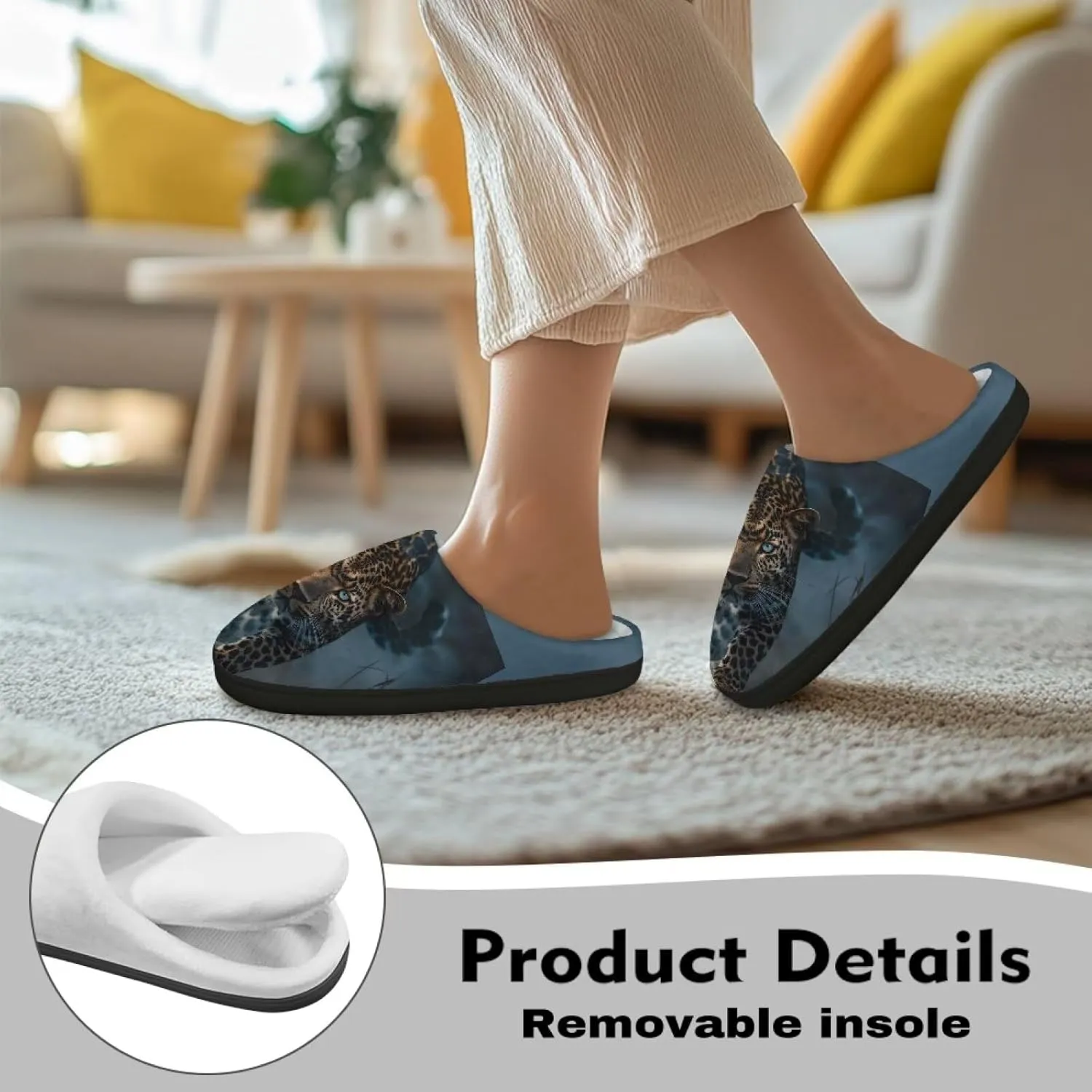 Xpyiqun House Shoes Soft Plush Fuzzy Warm Slippers Winter Home Slippers for Men Women Size 4-12