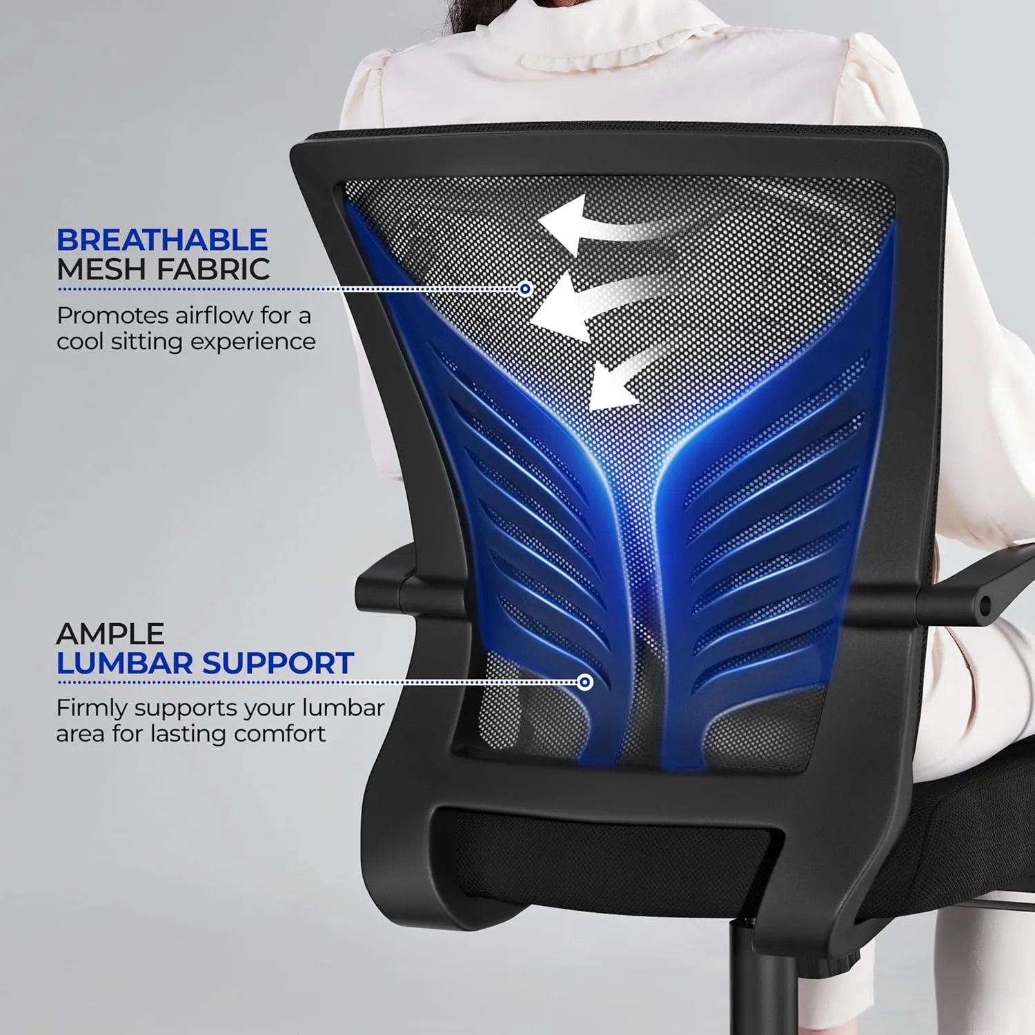 Yaheetech Mesh Office Chair Swivel Rolling.Adjustable Computer Desk Chairs ErgonomicGaming Chair for Home Office/Work/Study, Black