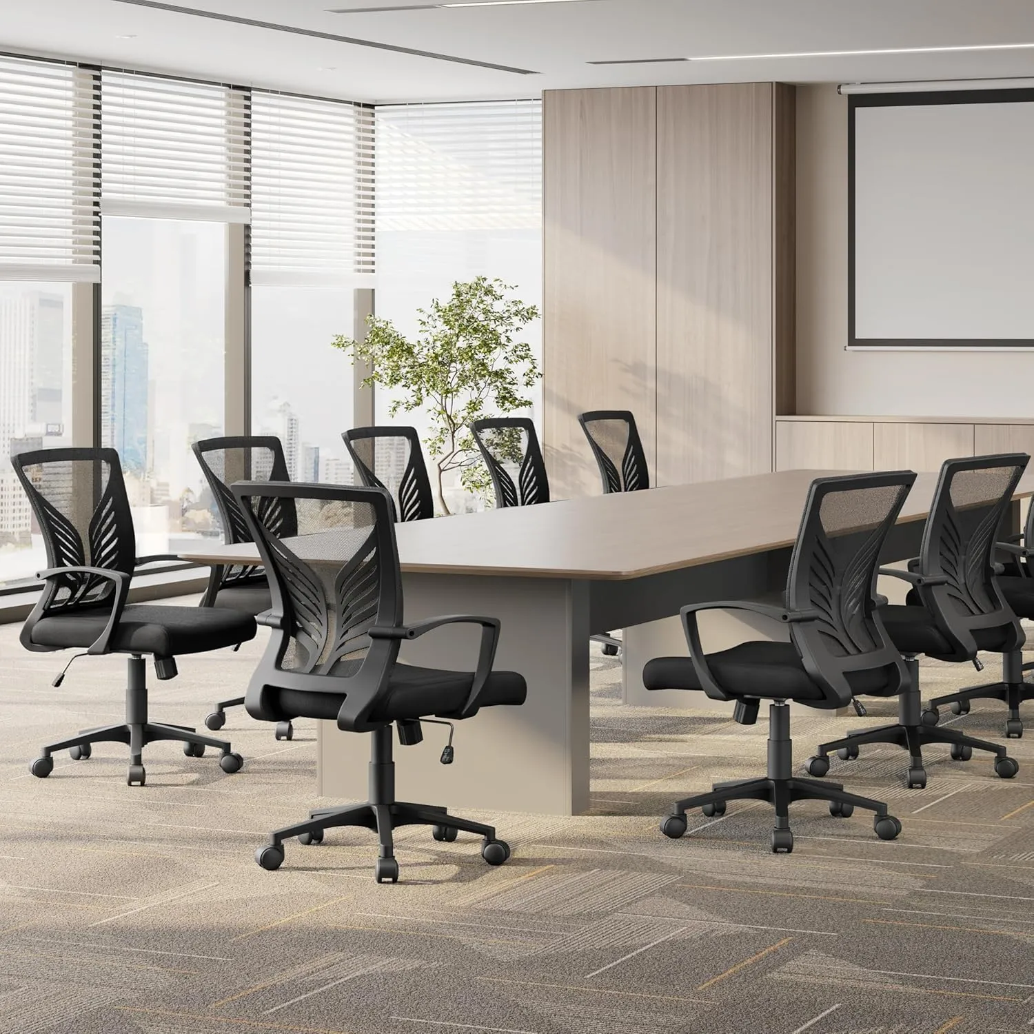 Yaheetech Mesh Office Chair Swivel Rolling.Adjustable Computer Desk Chairs ErgonomicGaming Chair for Home Office/Work/Study, Black