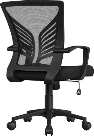 Yaheetech Mesh Office Chair Swivel Rolling.Adjustable Computer Desk Chairs ErgonomicGaming Chair for Home Office/Work/Study, Black