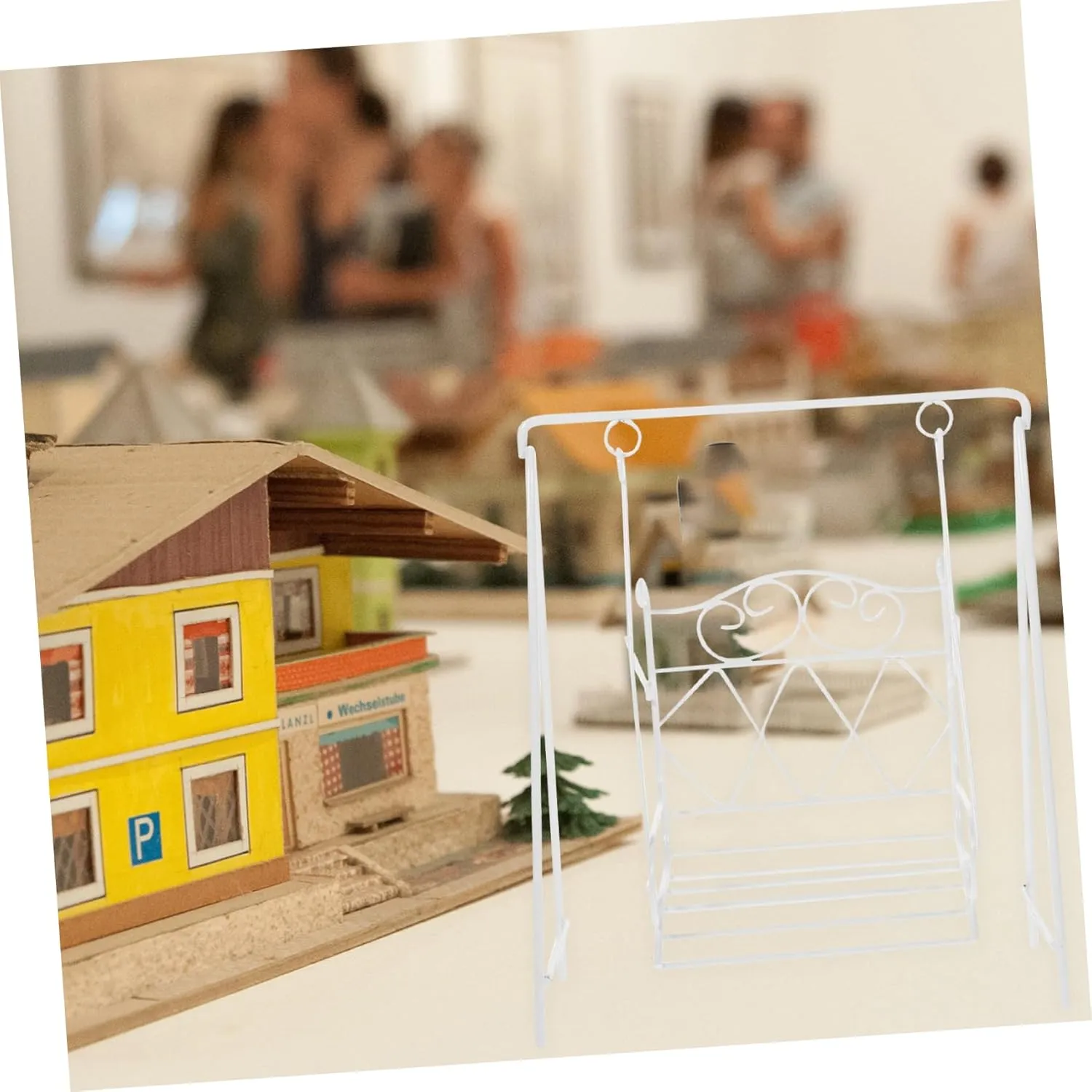 Yardwe 2pcs Miniature Swing Ornament for Dollhouse Scale Garden Decor Cute Mini Swing for Boys and Girls Playhouse Safe and Lightweight House Accessory