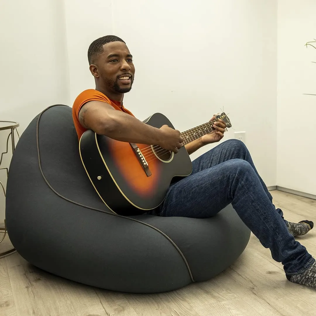 Yogibo Lounger Small Bean Bag Lounge Chair for Adults, Kids and Teens, Soft, Plush, Comfy, Sensory, Gaming Beanbag, Washable Cover, Blue
