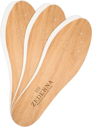 ZEDERNA Cedar Wood Shoe Insoles: Natural solution for sweaty feet, foot odor, athletes foot (Pack of 3), US Womens 12/US Men 10.5/EU 44, Cedar/Red