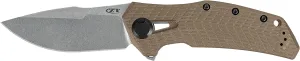 Zero Tolerance 0308 Folding Knife, Premium CPM 20CV Blade Steel, Manual KVT Opening, Coyote Tan G10 Handle, Made in the USA, 3.7 Inch