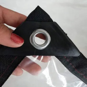 ZHANGQINGXIU Transparent Tarps Tarpaulin Waterproof Heavy Duty Terrace Wind/rain/Sun Protection with Eyelets 0.15mm PVC Soft Film Tear Resistance, 23 Sizes (Color : Clear, Size : 2x2m)