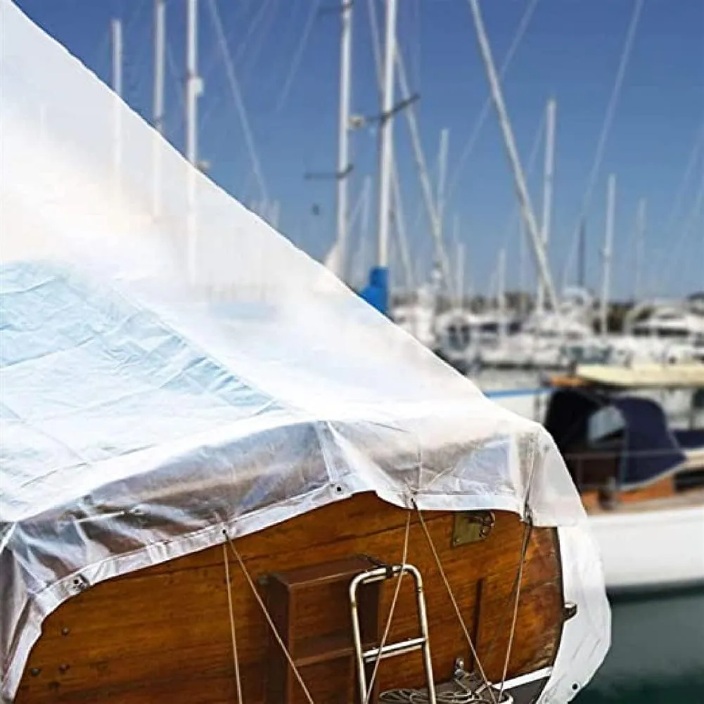 ZHANGQINGXIU Transparent Tarps Tarpaulin Waterproof Heavy Duty Terrace Wind/rain/Sun Protection with Eyelets 0.15mm PVC Soft Film Tear Resistance, 23 Sizes (Color : Clear, Size : 2x2m)