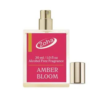 Zoha Amber Bloom - Amber Perfume for Women and Men, Alcohol Free Fragrance Oil Mist, Long Lasting Natural Perfume Oil base, 30ml Spray