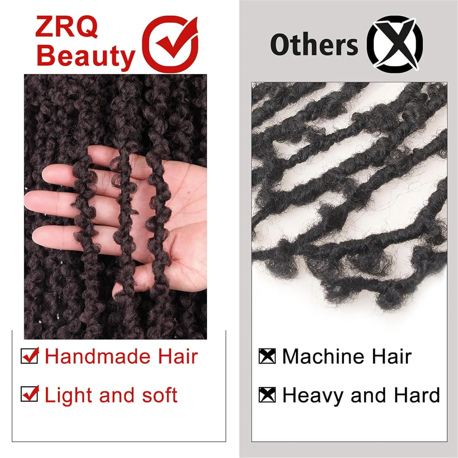 ZRQ 18 Inch Distressed Faux Locs Long Butterfly Locs Crochet Braids Hair Pre-looped Synthetic Soft Locs For Black Women Goddess Locs Hair Extensions (6 Pack 4#)