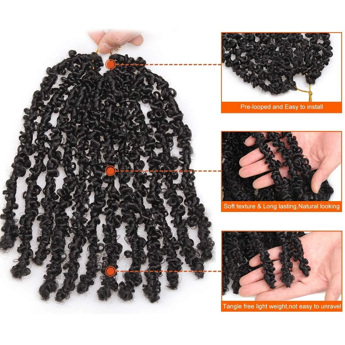 ZRQ 18 Inch Distressed Faux Locs Long Butterfly Locs Crochet Braids Hair Pre-looped Synthetic Soft Locs For Black Women Goddess Locs Hair Extensions (6 Pack 4#)