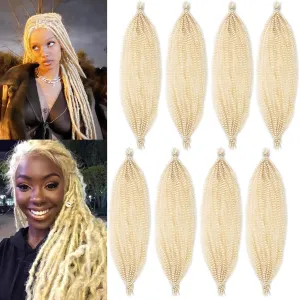 ZRQ 24 Inch Pre-Separated Springy Afro Twist Hair For Distressed Locs 8 Packs Marley Crochet Braiding Hair Blond Synthetic Hair Extension For Black Women 8 Strands/Pack (613#)