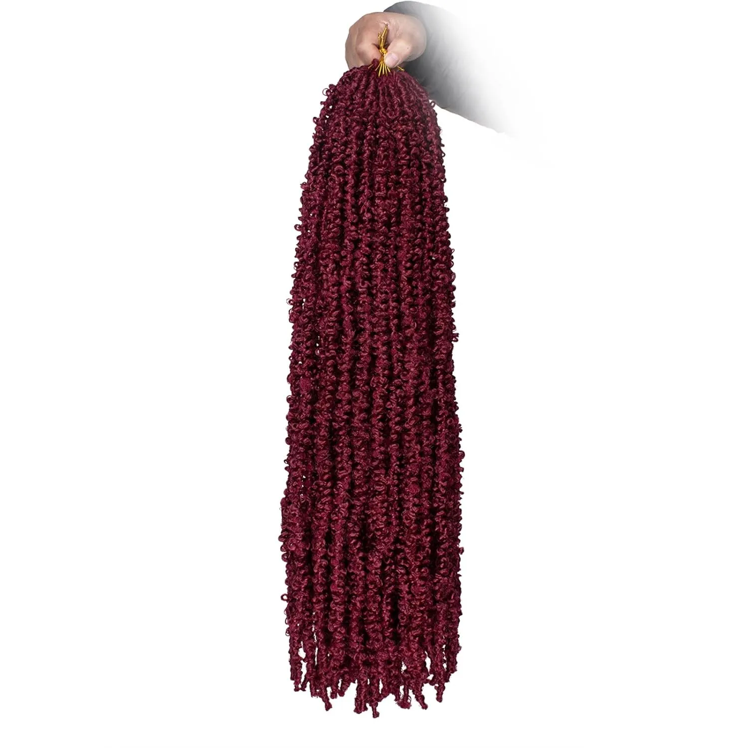 ZRQ 6 Packs 30 Inch Butterfly Locs Crochet Hair for Women Burgundy Pre-Looped Distressed Faux Locs Synthetic Soft Locs Crochet Braids Hair Extension (30 Inch, BUG#）